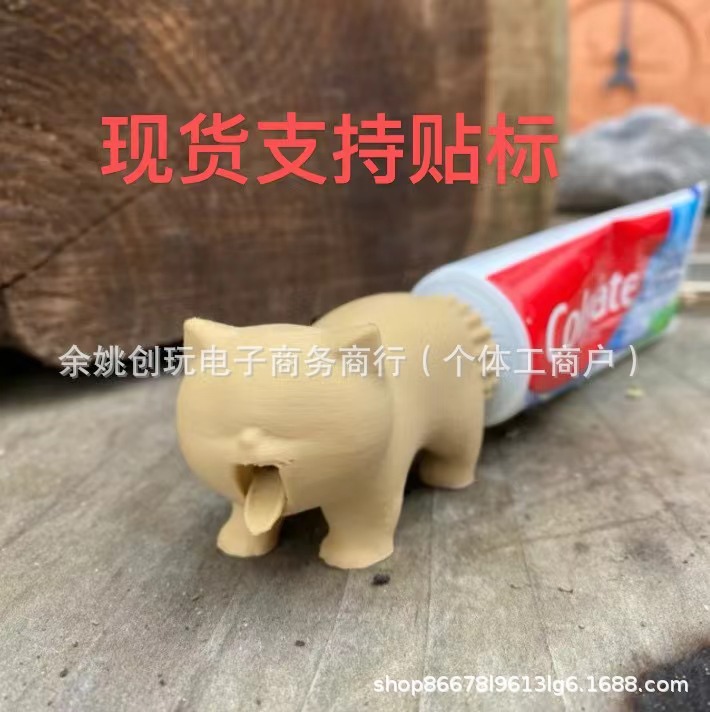 Cross-Border New Product Vomiting Toothpaste Cat Interesting Vomiting Toothpaste Cat Toy 3D Printed Ornaments