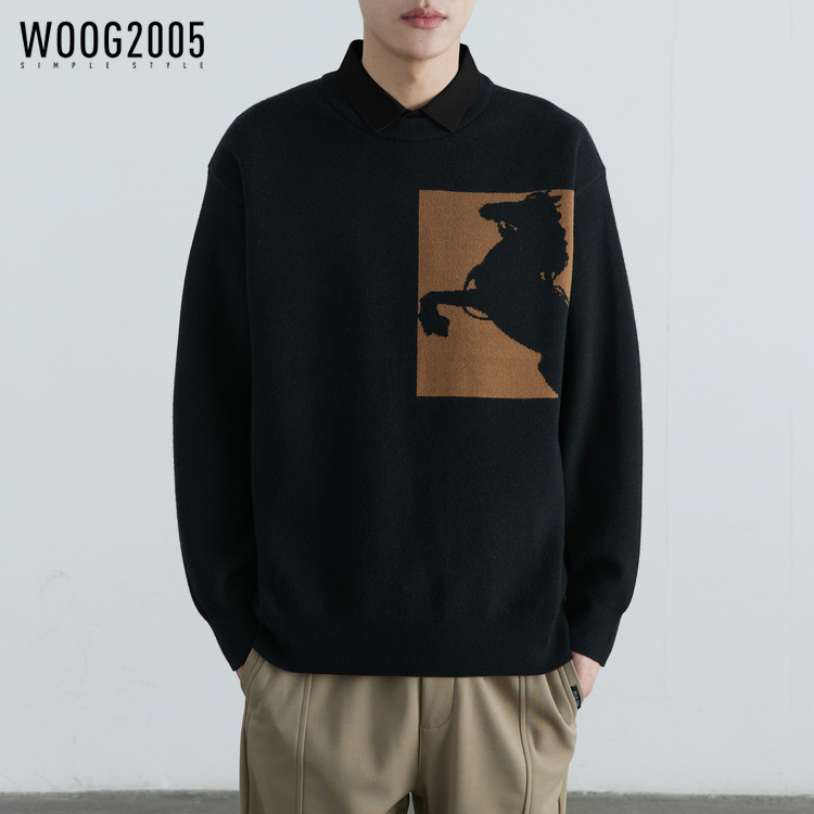 Men's Clothing wo piece shirt collar men's sweater 2024 autumn and winter new fashion tops sweaters knitted sweaters men_voghion.com