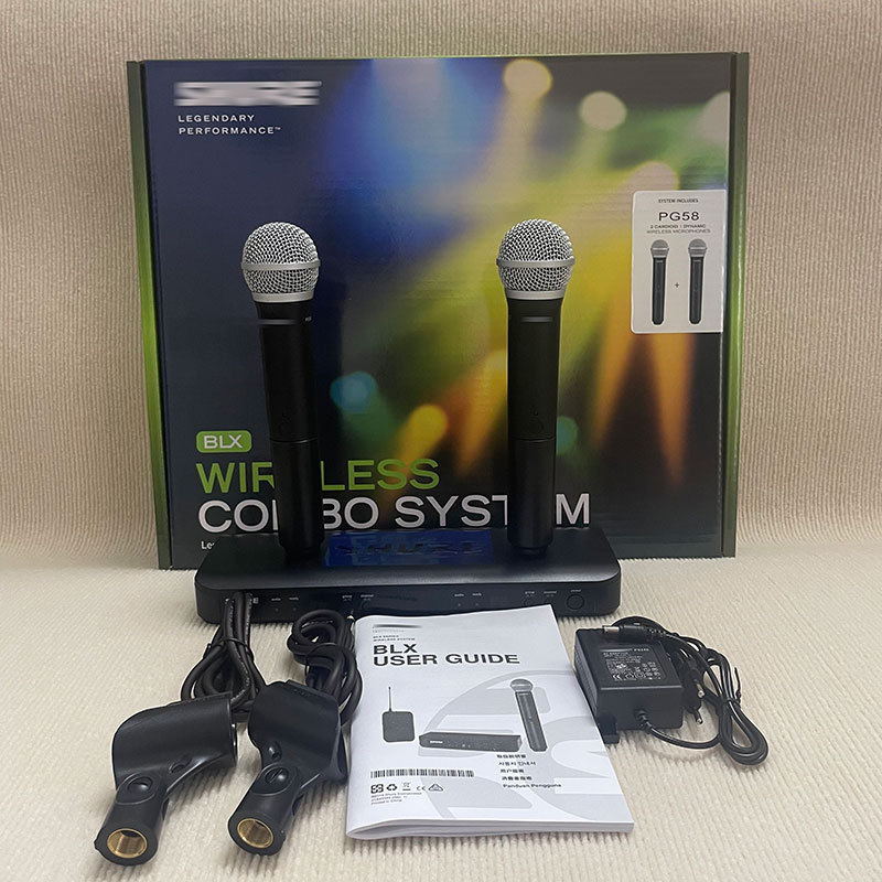 Cross-Border Supply Blx288/Pg58 Metal Wireless Microphone One to Two Ktv Karaoke Microphone