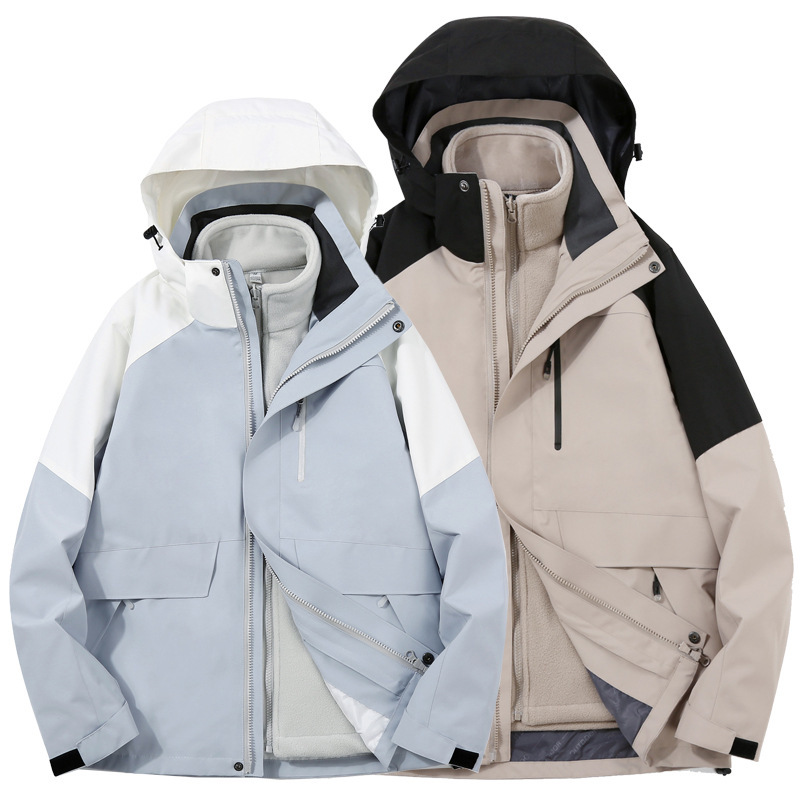 Jacket Two-Piece Set Mountaineering Travel Team Group Clothing Outdoor Camping Style Three-In-One Work Clothes Wholesale Printed Logo