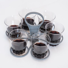 クロスボーダーポータブルパーティーKTVパーティーワイングラスコーヒーカップホルダープラスチック折りたたみ式回転6カップカップカップカップホルダー