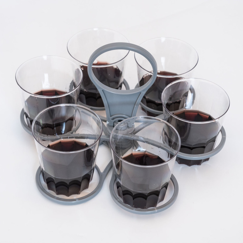 クロスボーダーポータブルパーティーKTVパーティーワイングラスコーヒーカップホルダープラスチック折りたたみ式回転6カップカップカップカップホルダー|undefined