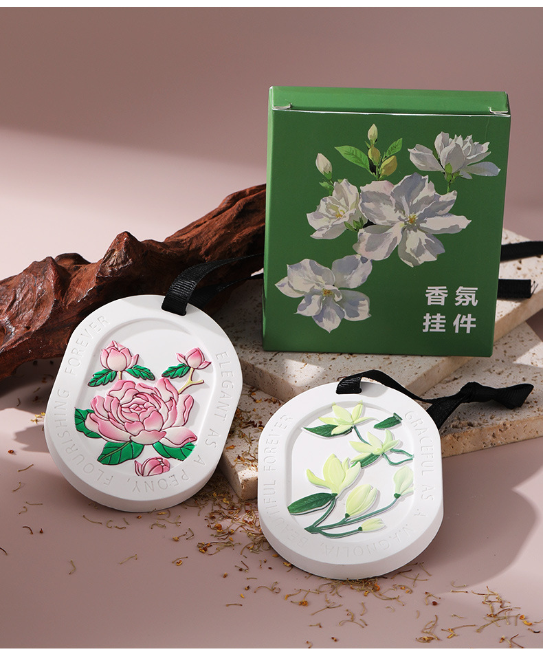 Embossed Narcissus Wardrobe Aromatherapy Plaster Tablets Home Bedroom Air Diffusing Stone Long-Lasting Fragrance Pendant Car