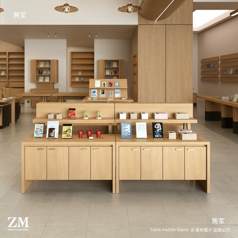 中岛台文创店茶室器皿书店展示台特产旅游商品陈列柜百货店展示柜
