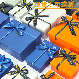 Spot bow gift box birthday packaging box cosmetics lipstick box gift bag set wholesale