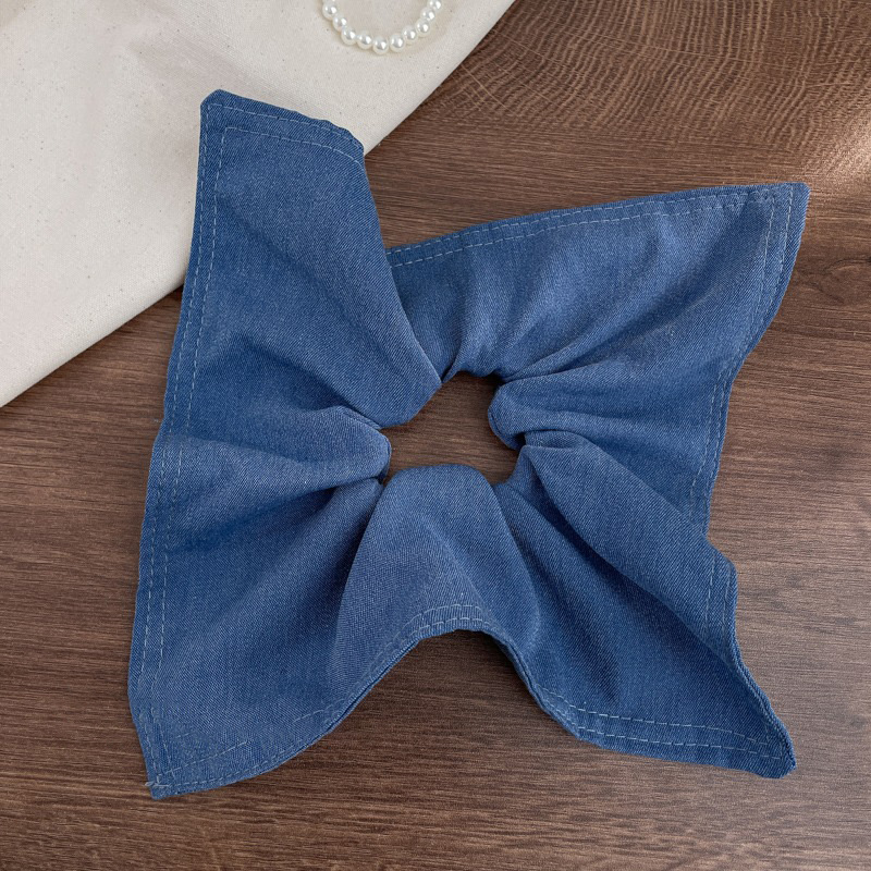 Alta sensación jeans azul intestino anillo de cabello feminino sen cuadrado toallas cuadradas cuerdas de cabello atadas cuerdas de cabello adornamientos de cabello