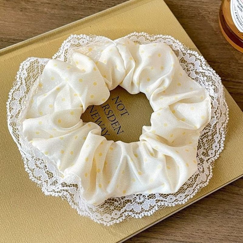 Encaje retro francés, diadema de intestino grueso, mujer 2025, nuevo estilo, cuerda para el cabello, banda de goma, lazo, dulce cuerda para el cabello, accesorios para el cabello