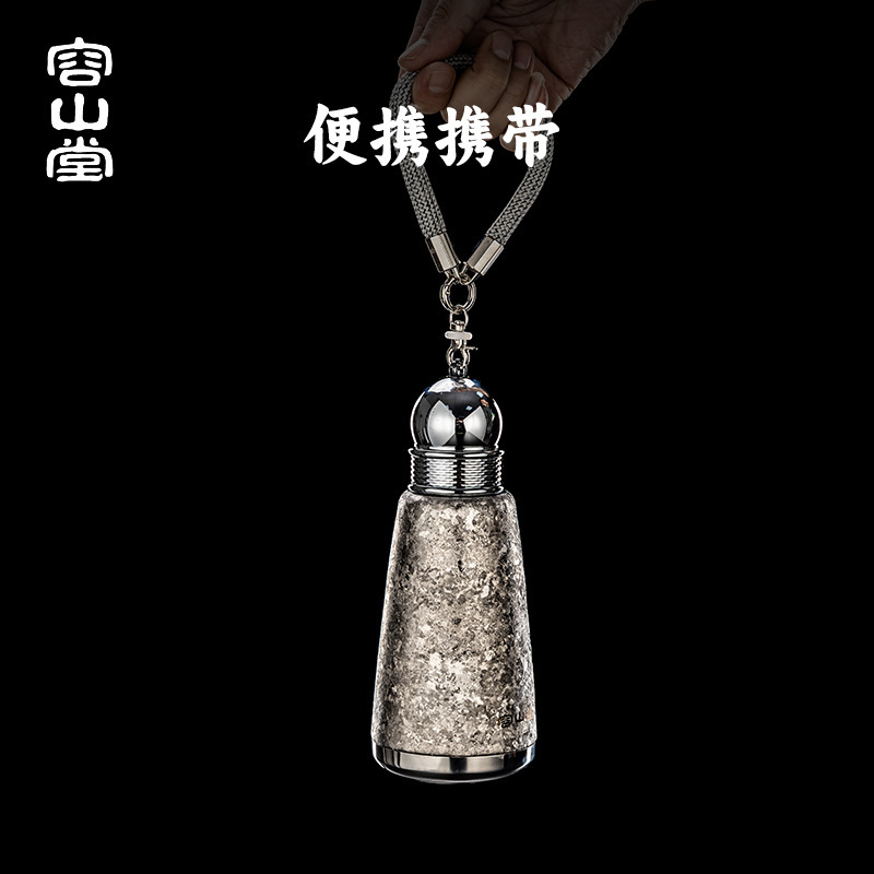 容山堂纯钛保温杯带吸管高颜值商务保温杯随手杯女生水杯旅行便携|undefined
