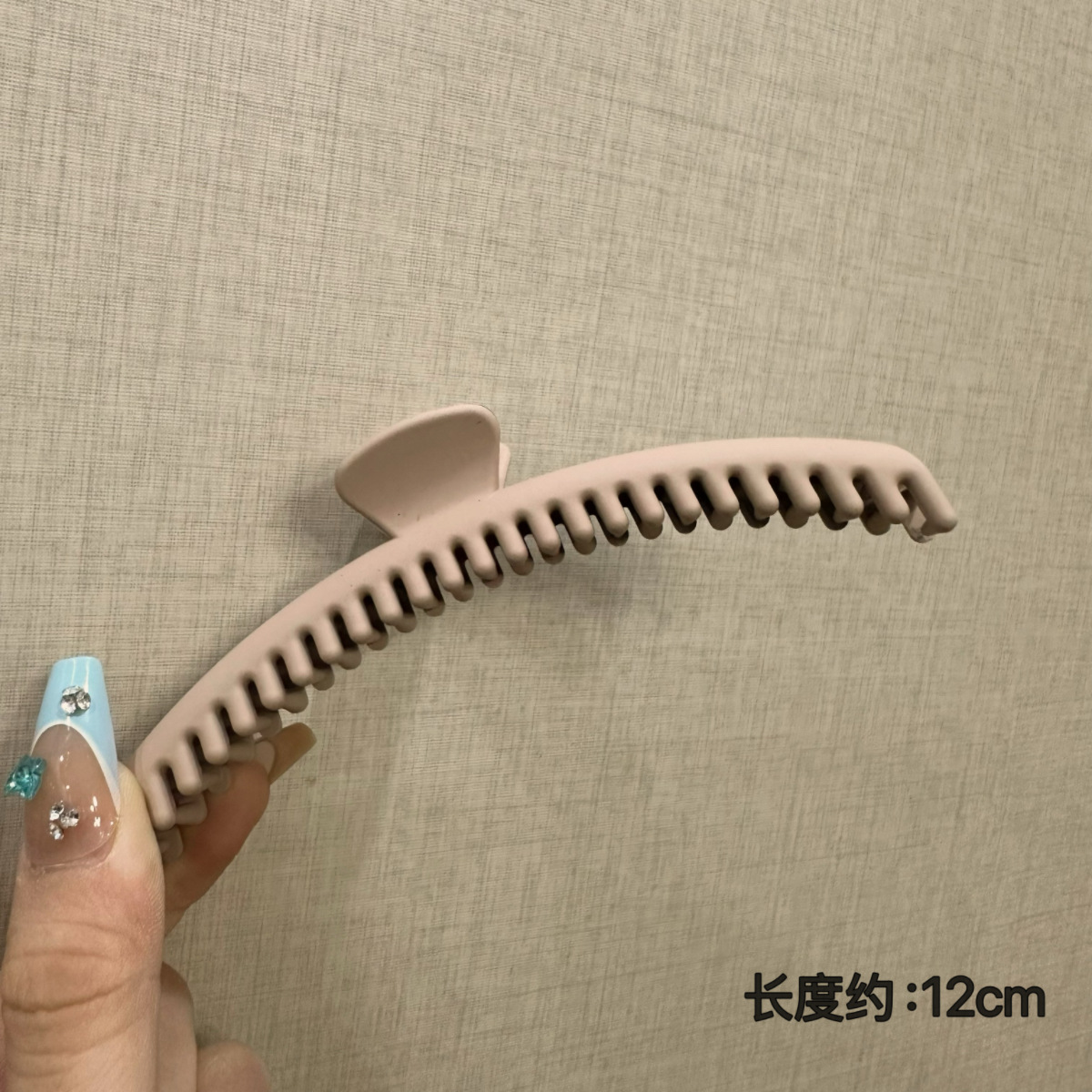 Frosted comb clip beige-12cm