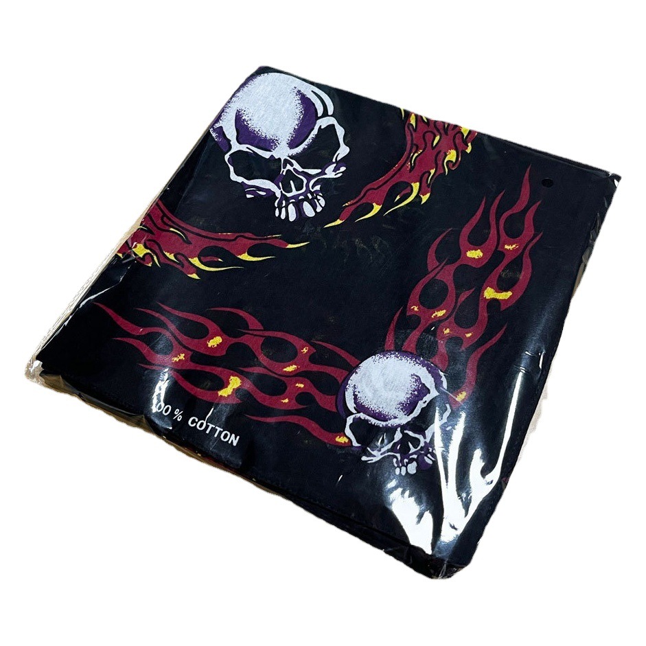 European and American hip-hop skull cotton square mask towel printed Ghost Head cotton scarf spot wholesale for cross-border