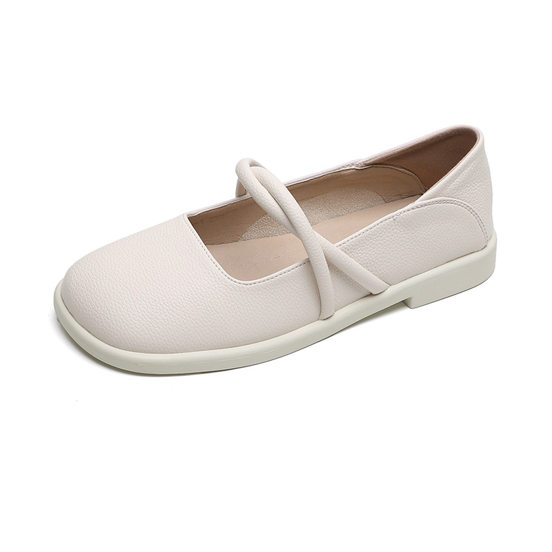 2024 neue Frühjahr und Herbst Quadratischen Kopf Weiche Sohle Einzelnen Schuhe für Frauen der Japanischen Flachen Mund Flache Sohle frauen Schuhe_voghion.com