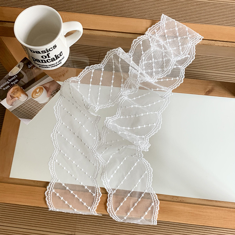 Pañuelo de seda Tiras largas Pañuelo de seda de encaje de primavera y verano de alta calidad, accesorios para el cabello, tocado, protector para el cuello, pañuelo para el cuello, pañuelo para el cabello, cinturón decorativo