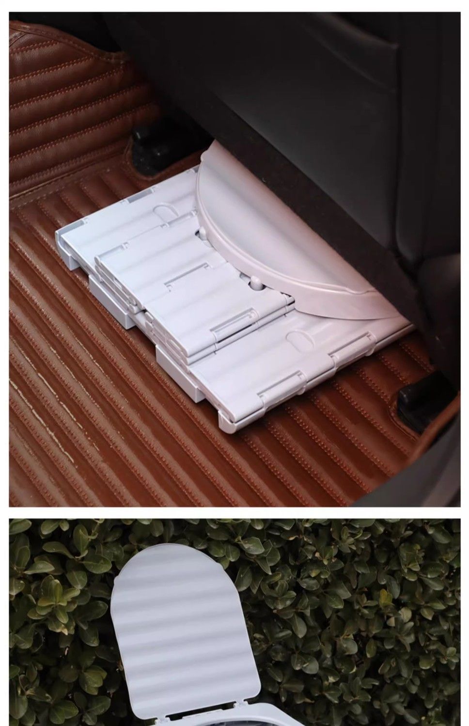 Folding Outdoor Toilet Car Portable Emergency Travel Large Movable Car Toilet Height 41cm