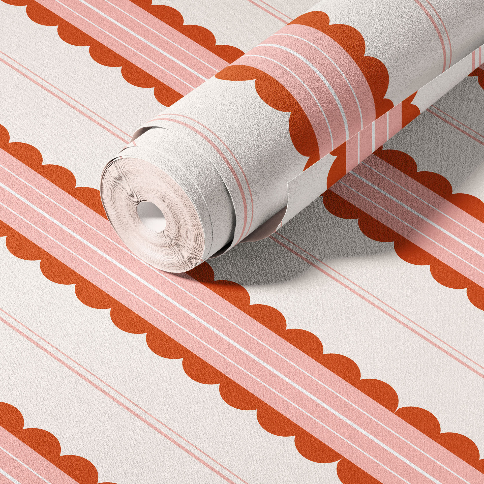 Sweet And Playful Scallop Stripe Simple Wallpaper For Children's Rooms, Self-adhesive Mural, A Popular Export Product_maomaolike.com