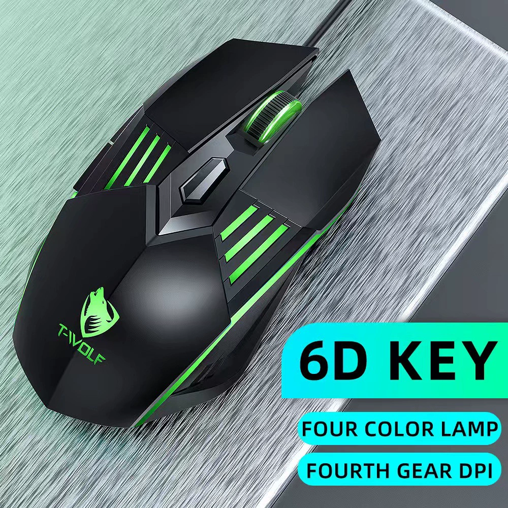 T-Wolf Thunder Wolf G560 игровая мышь, волосистость, цвет волос, подсветка, USB проводная мышь, 6D мышь