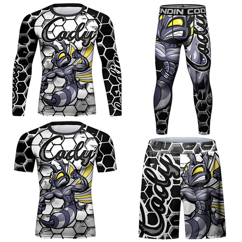 Men's Tights Sportswear New Printed Breathable Row Elastic Tight Pattern Exquisite Outdoor Versatile Clothing