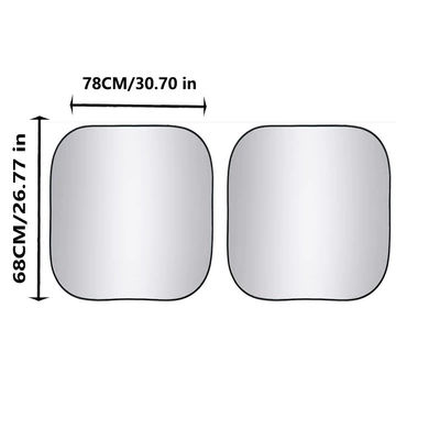 Foldable custom car windshield sunshade, car side sunshade, sun protection sunshade, light-blocking car sunshade (Sun shade) - small-square-block-6878cm-2-piece-set