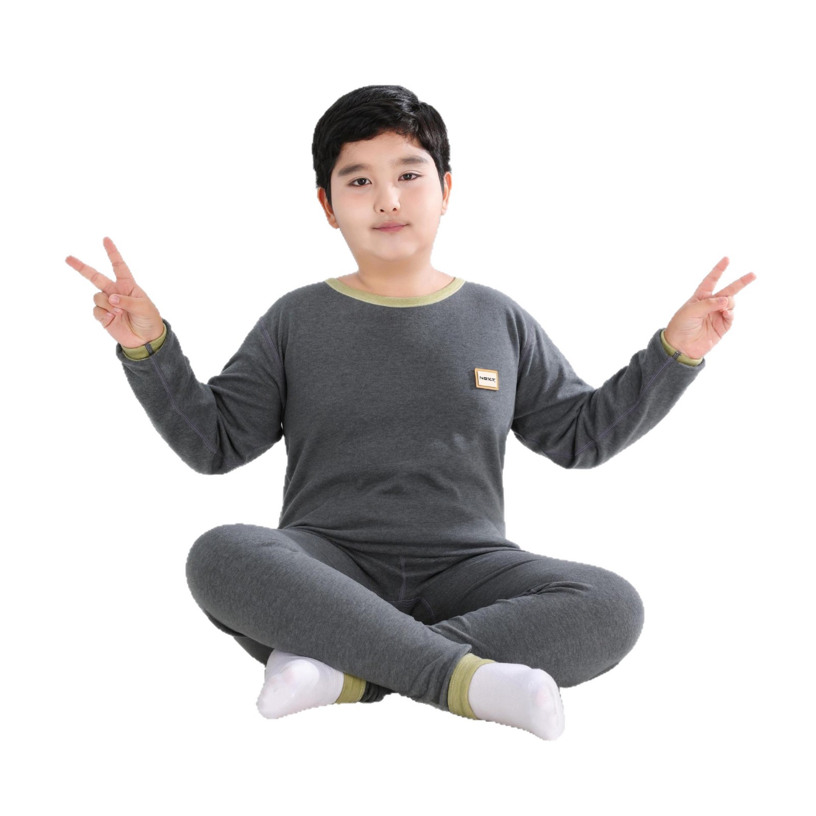 Pijama adolescente ropa de hogar para niños mayores para aumentar el peso de otoño y invierno lana seda grasa juego de pijamas calientes para niños