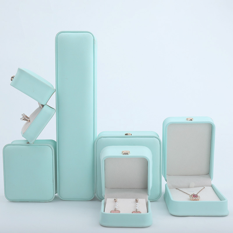 Caja de embalaje de joyería de coronas redondeadas pu caja de embalaje de joyería caja de embalaje de pulseras joyería colgante caja de anillo de pulseras