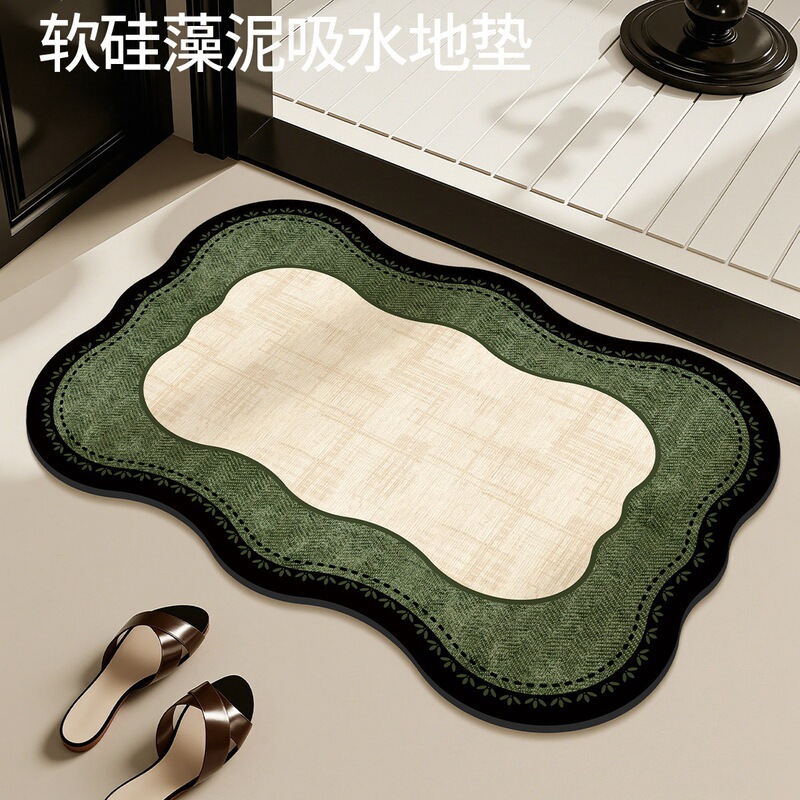 French-Style Retro Bathroom Floor Mat, Water-Absorbent Non-Slip Diatomaceous Earth Mat for Bathroom Entrance, Household Dirt-Resistant and Wear-Resistant Foot Mat French-Style Retro Bathroom Floor Mat, Water-Absorbent Non-Slip Diatomaceous Earth Mat for Bathroom Entrance, Household Dirt-Resistant and Wear-Resistant Foot Mat