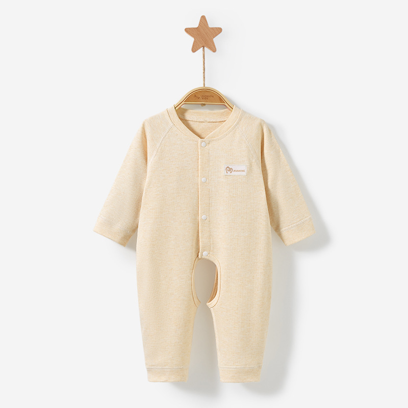 Mono para bebé para primavera, otoño e invierno, ropa de dormir de algodón puro para recién nacidos, niños y niñas, mono con abertura en la entrepierna, traje para gatear, ropa de bebé.
