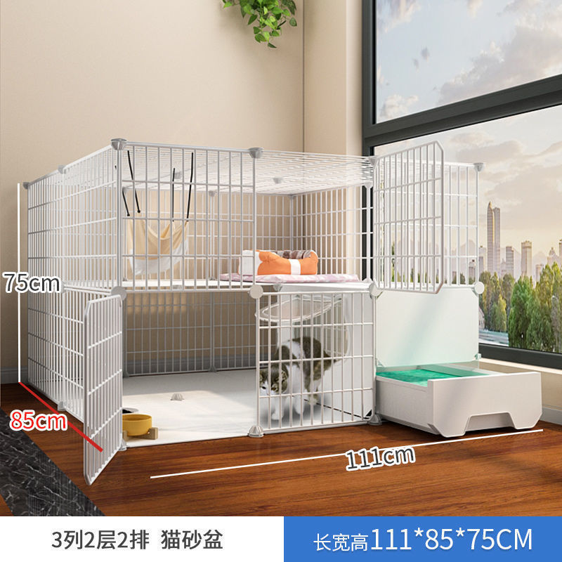 トイレ一体型猫ケージ 特価 3階建て 家庭用 屋内 特大フリースペース ペットヴィラ 猫ハウス|undefined