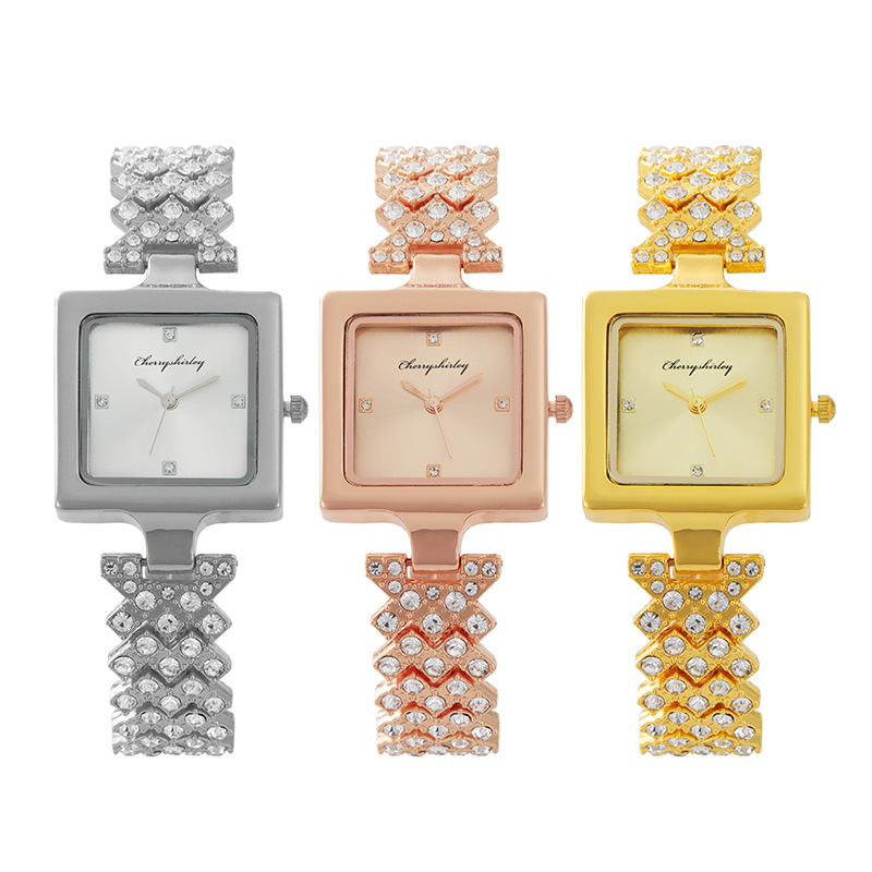 Rapporto qualità-prezzo Orologio con cinturino al quarzo per studentesse, quadrato, con diamanti, alla moda, in stile coreano, con cinturino in acciaio alla moda_voghion.com