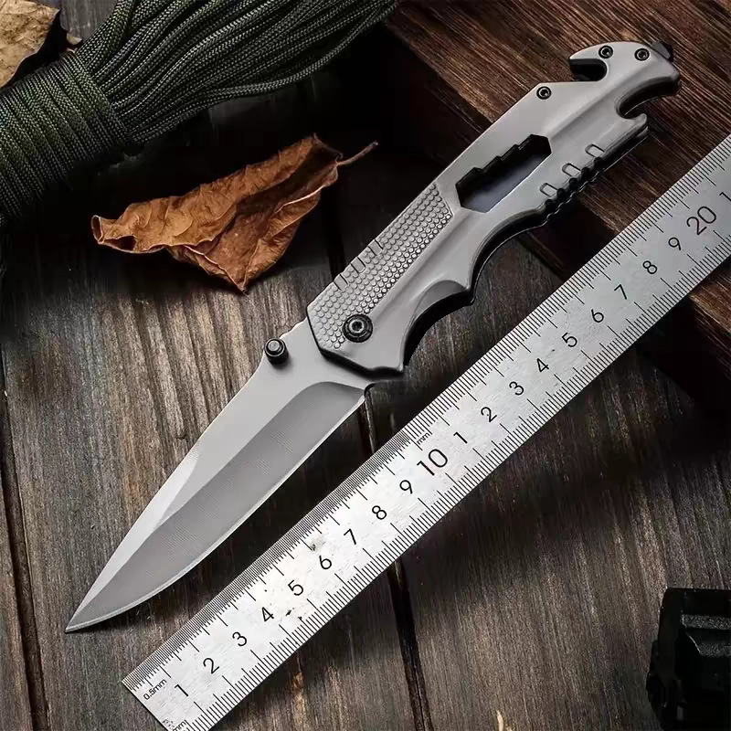 Cuchillo plegable de acero 440c (acero de alta calidad afilado y duradero)-2