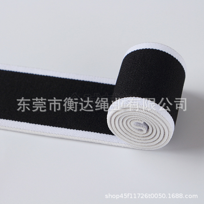 Inventario al por mayor de 4cm rayas de color medio de nylon elástico cintura lateral banda elástica accesorios de ropa
