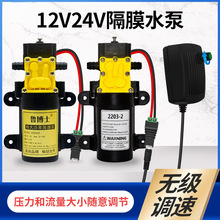 直流12V24V隔膜泵农用喷雾器洗车机净水泵溢压抽水机增压泵自吸泵