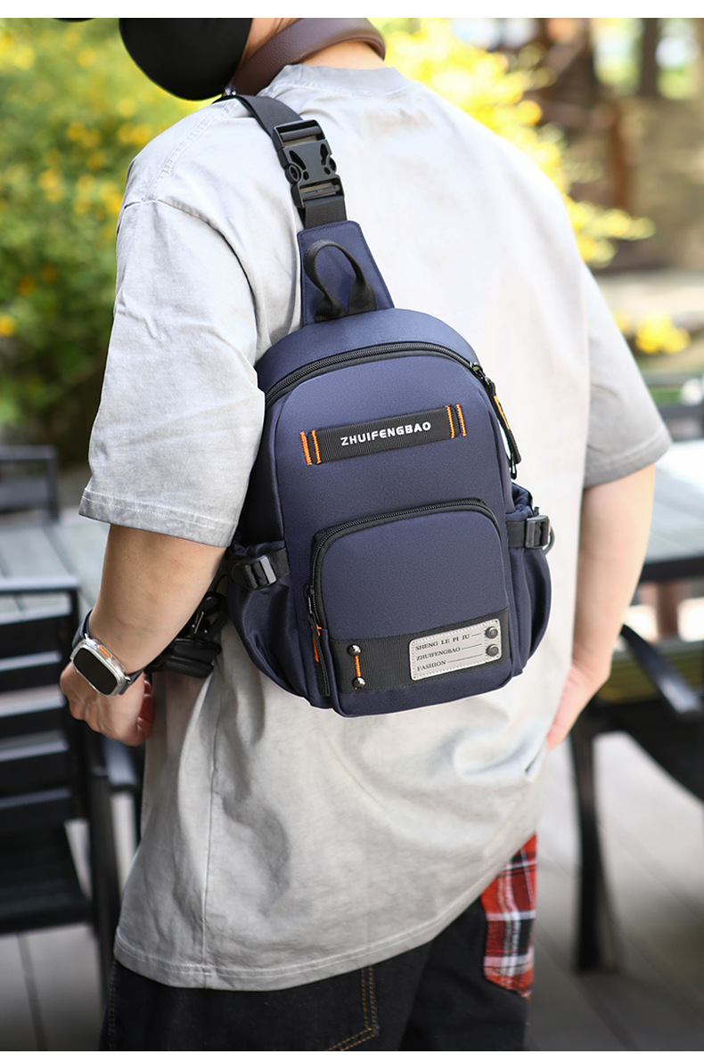 Amazon cross-border men's chest bag, outdoor single-shoulder travel crossbody bag wholesale, multi-functional dual-purpose commuting backpack undefined