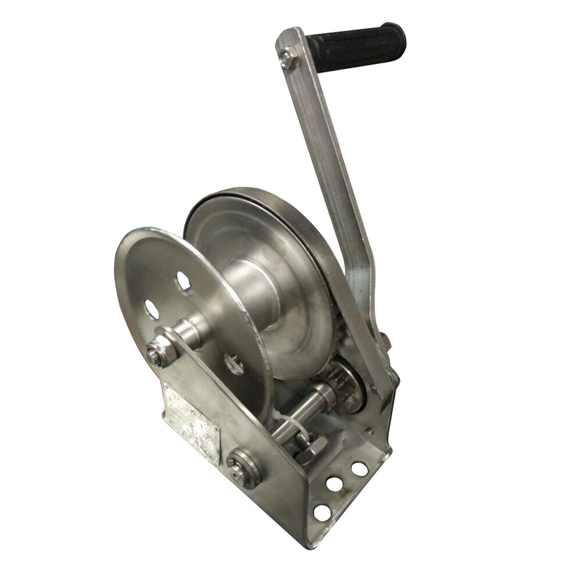 304不锈钢自锁手摇绞盘双向织带卷扬机钢丝绳手动绞车常州柯劳克