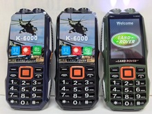 供应外文K-6000外贸2G三防军工路虎电霸老人手机按键功能手机批发
