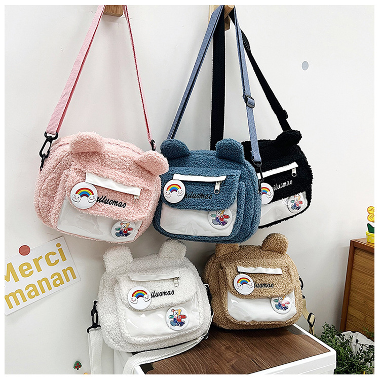 2022 Autumn and winter Edition Japanese cute plush bear bag, new Instagram cartoon student crossbody bag and single-shoulder bag undefined