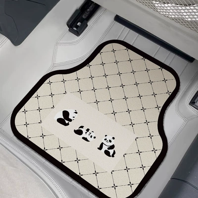 Car Floor Mats, Scratch-Resistant Floor Mats, Universal Foot Pad - bear-fun-world-front-row-5060cm-silk-circle-single-piece