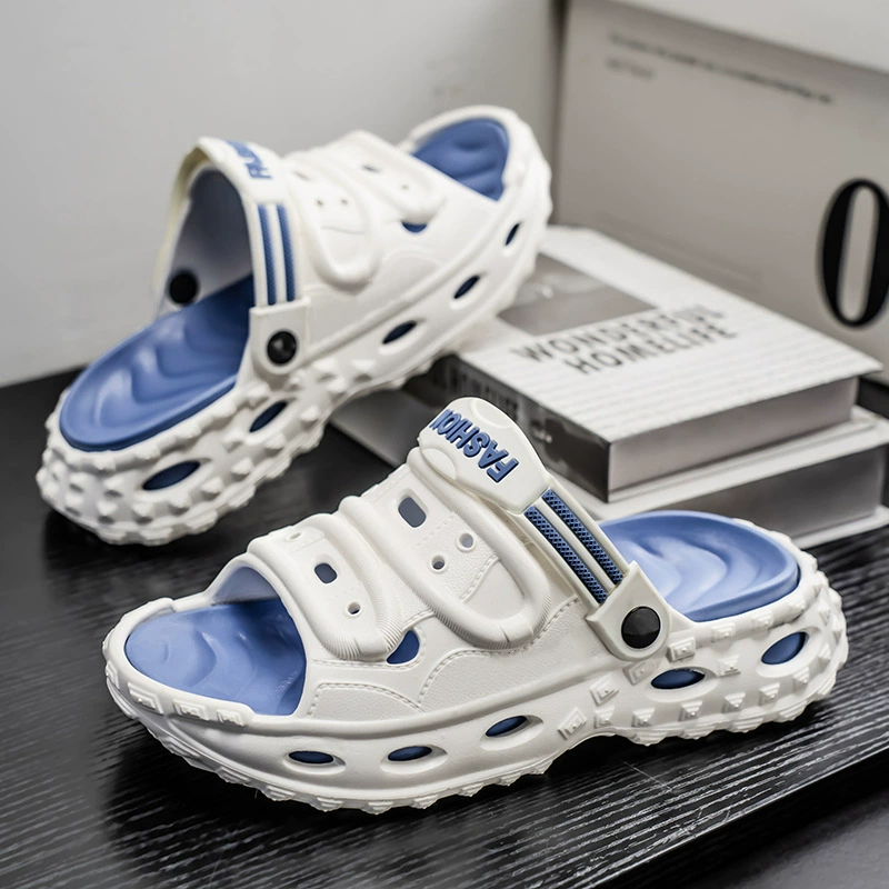 Мужские сандалии для ношения на улице летом, пляжные тапочки для мужчин, чтобы ехать на работу, однорядные высококачественные сандалии на толстой подошве.