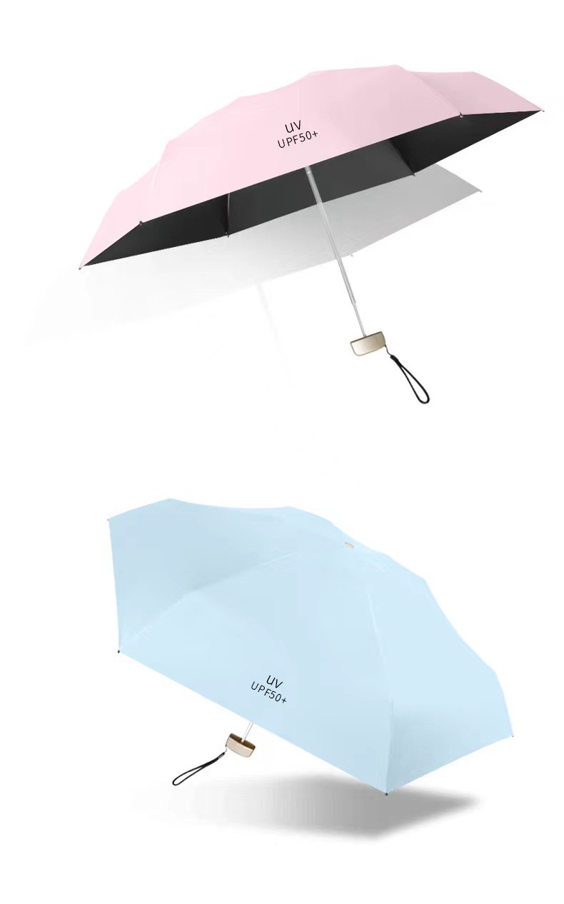 Sun Umbrella Super Sun Protection Uv Protection Small Folding Women's Dual-use Umbrella Vinyl Sun Umbrella Upf50 display picture 1