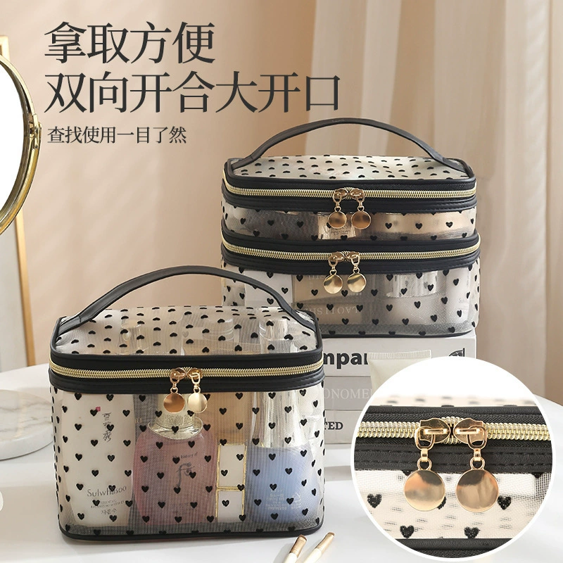 Handheld cosmetic bag, capacious organizer bag