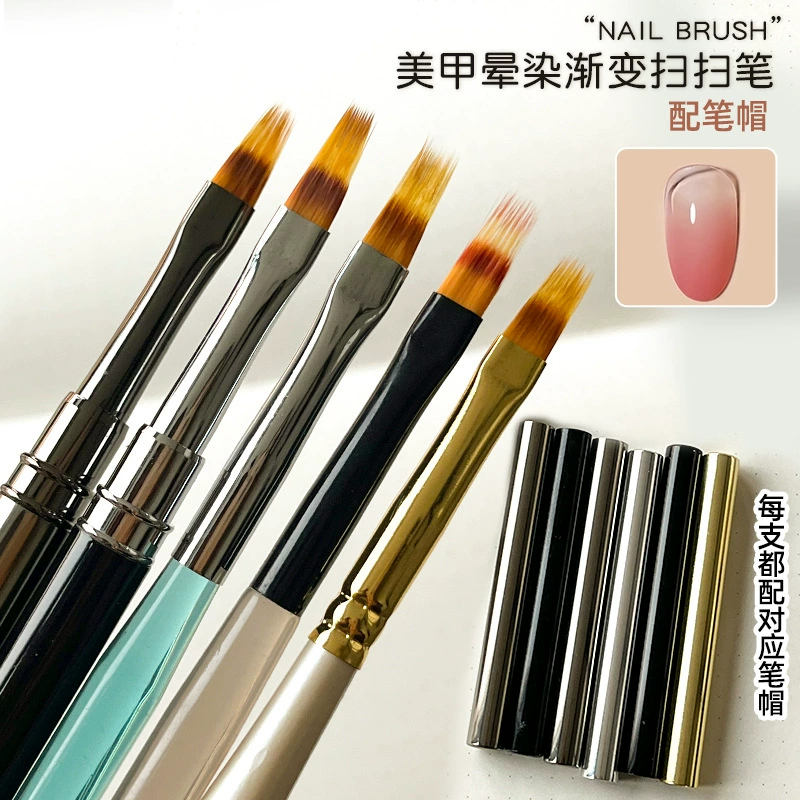 Nail Art Sweep Pen Градиентная ручка для дизайна ногтей Зубчатая ручка Шипящая кисть Живопись ступенчатыми линиями Кружева Окрашенная кисть для инструментов для дизайна ногтей