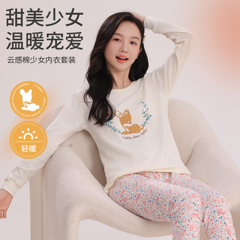 Nuevos niños de mediano y grande chaqueta de otoño pantalones de otoño camisa de niñas camisa de ropa interior de algodón juvenil juvenil suéter de algodón