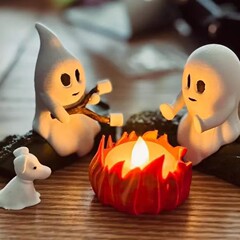厂家跨境万圣节新款可爱幽灵笔架摆件桌面多功能搞怪装饰配件批发