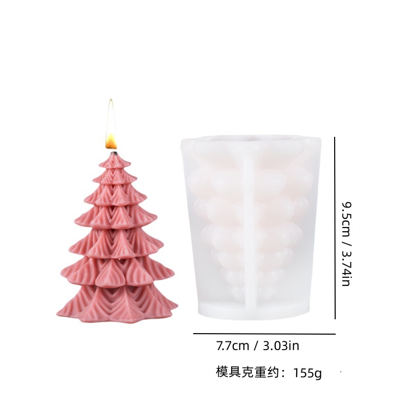 现货圣诞树系列蜡烛硅胶模具 DIY 石膏肥皂树脂慕斯蛋糕装饰摆件|undefined