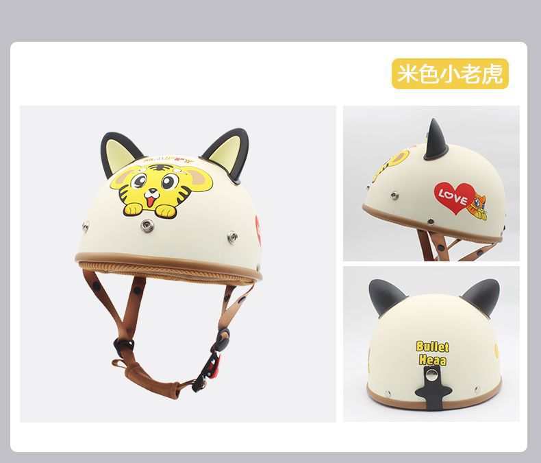 3C Certified Helmet Electric Motorcycle Cartoon Panda Half Helmet