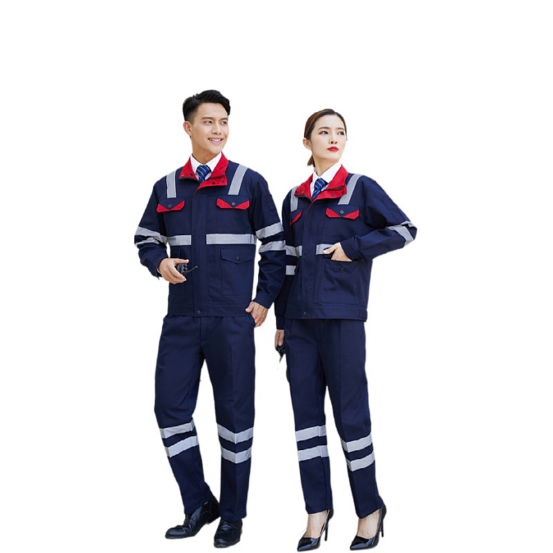 春秋反射作業服市政環衛服道路工事服工事現場工衣炭鉱井下労働保険服セット|undefined
