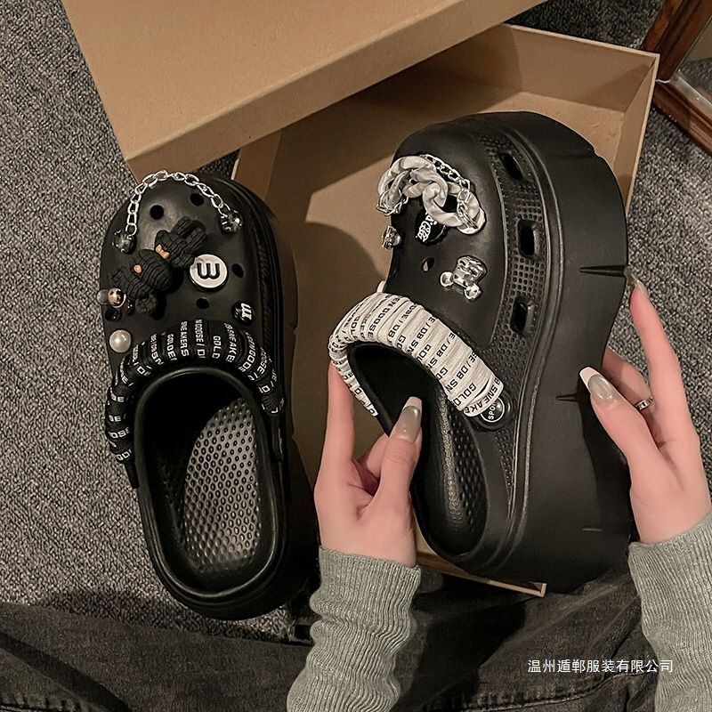 Women's Summer Outdoor Clogs 2025 New Style Thick-Soled Height-Increasing Closed-Toe Non-Slip Dual-Use Beach Sandals for Women Women's Summer Outdoor Clogs 2025 New Style Thick-Soled Height-Increasing Closed-Toe Non-Slip Dual-Use Beach Sandals for Women