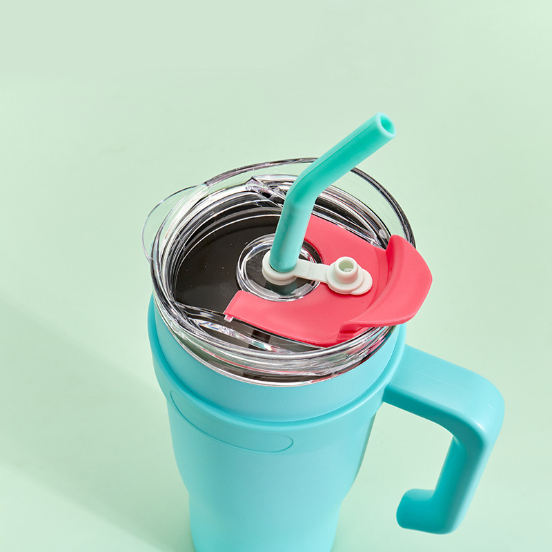 Transfronterizo nuevo 304 mango de acero inoxidable taza de coche de gran capacidad con paja taza de helado taza de vacío portátil