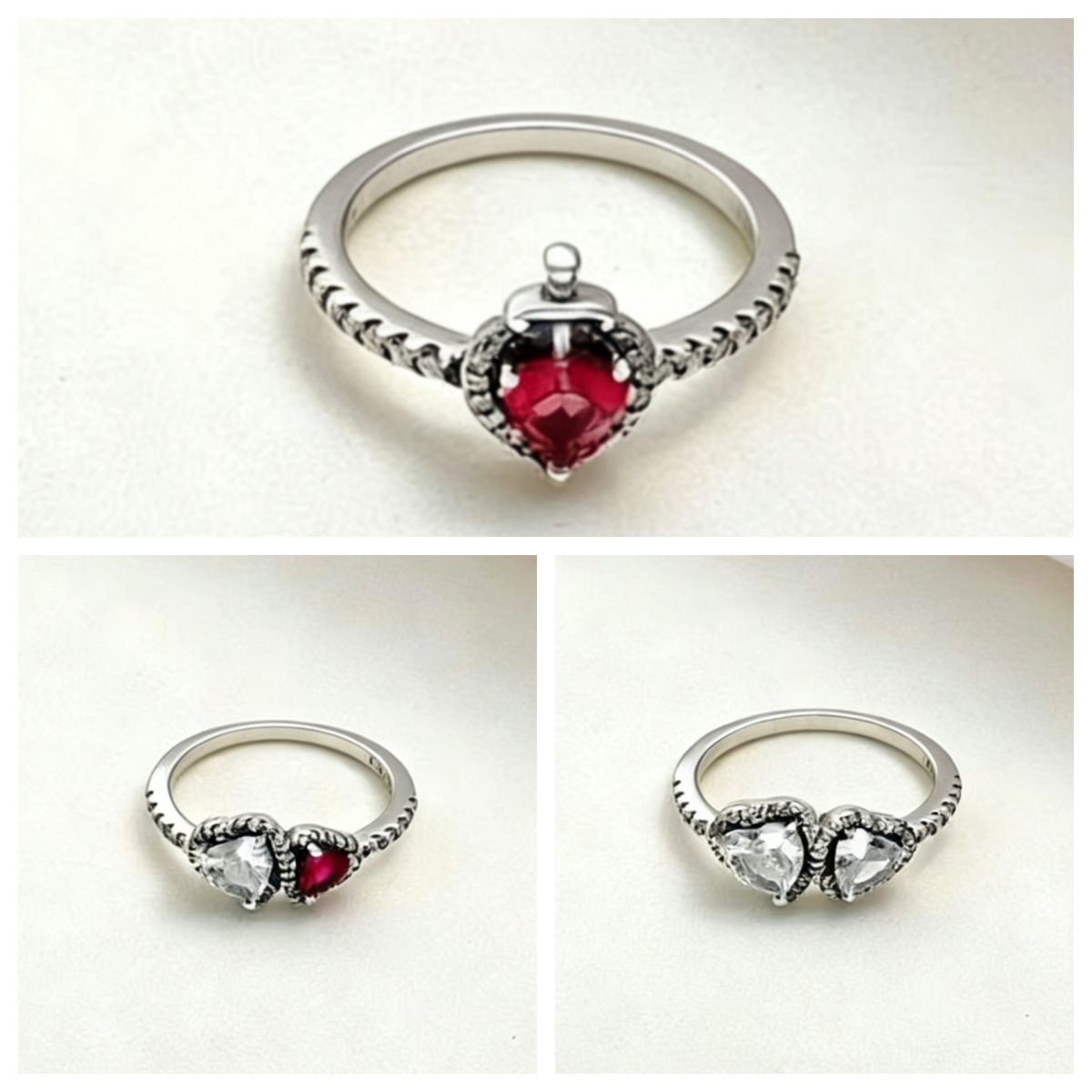 Butterfly Gemstone Ring Set For Women Designer Copper Silver Plated_voghion.com