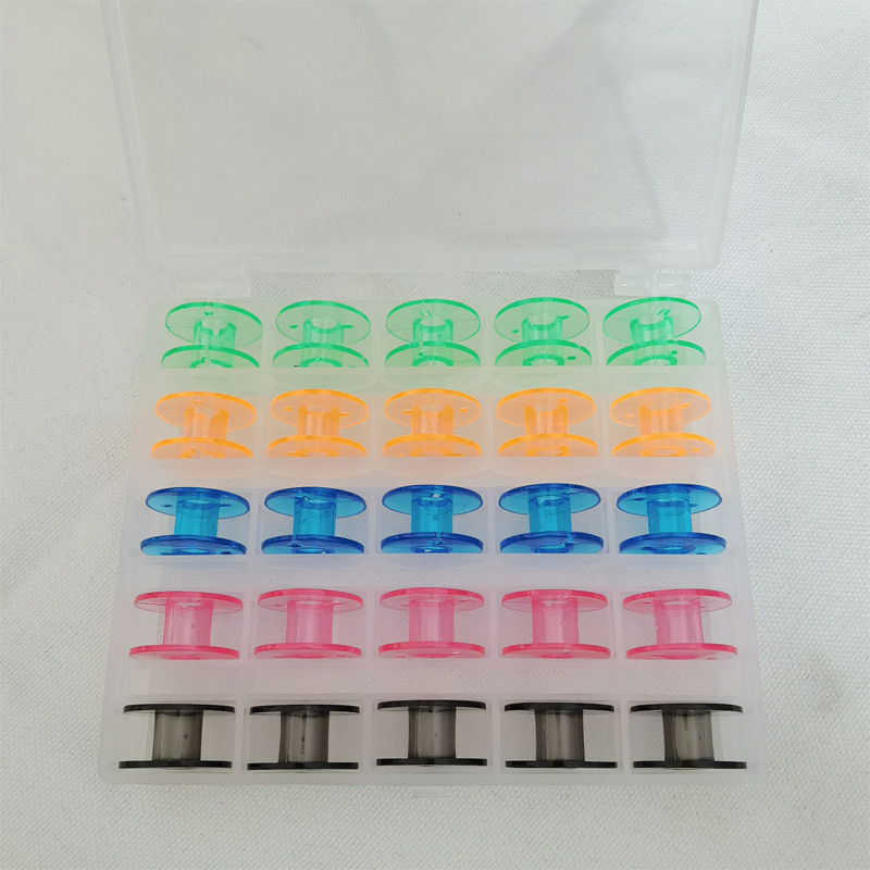 Juego de caja de lanzadera de color máquina de coser eléctrica doméstica multifuncional en caja de lanzadera de plástico FR20018