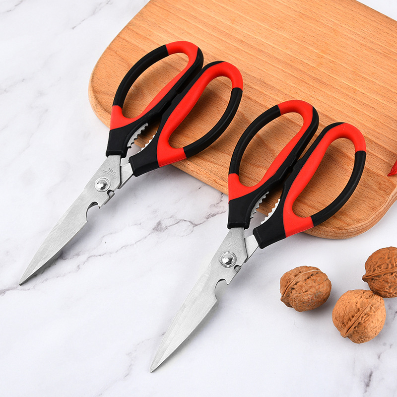 Negro rojo 9340 tijeras de cocina herramientas de cocina para el hogar tijeras de comida de acero inoxidable tijeras de hueso de pollo tijeras de verduras