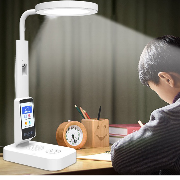 Lámpara de escritorio de lectura inteligente niños estudiante multifuncional-Libro de texto funcional punto lectura diálogo control de voz iluminación historia máquina de aprendizaje al por mayor
